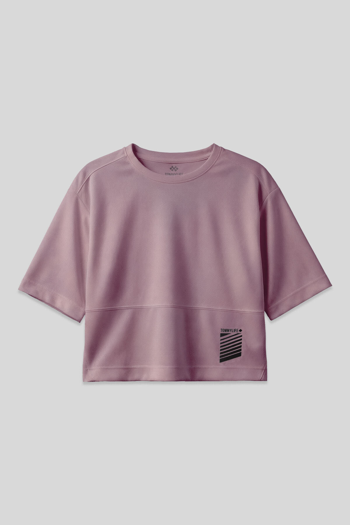 Gül Kurusu Nefes Alan Dokulu İnce Esnek Standart Kalıp Performans Kadın T-Shirt - 97284 - TOMMYLIFE