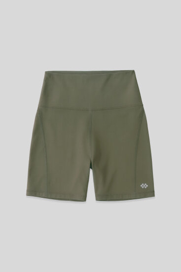 Haki Kemer Detaylı Yüksek Bel Slim Fit Kısa Biker Kadın Tayt - 91017 - TOMMYLIFE