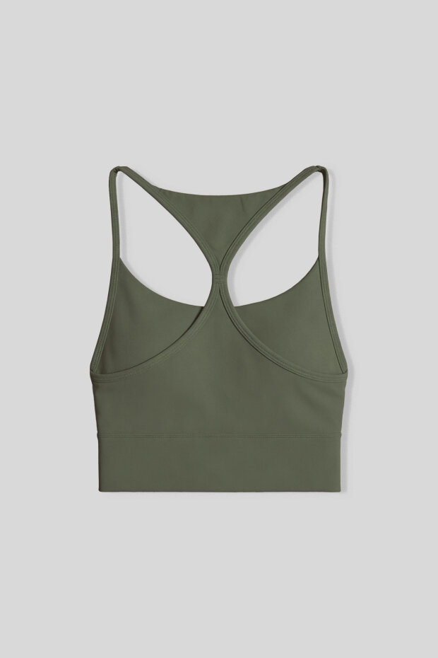 Haki Standart Fit Baskılı Sırt Detaylı Kadın Spor Büstiyer - 97300 - 4