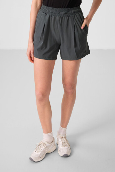 Haki Gizli Cep Fermuarlı Rahat Form Kadın Şort - 91014 - TOMMYLIFE (1)