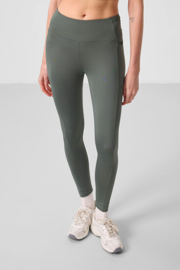 Haki Esnek Standart Fit Performans Kadın Tayt - 94667 - TOMMYLIFE (1)