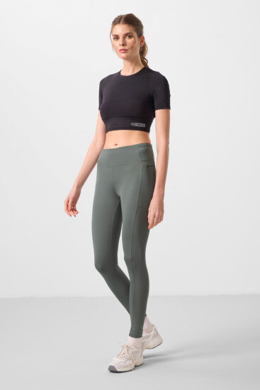 Haki Esnek Standart Fit Performans Kadın Tayt - 94667 - TOMMYLIFE