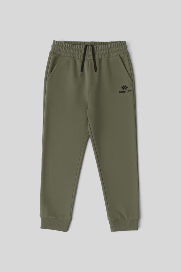 Haki Standart Fit Manşetli İnce Erkek Çocuk Eşofman Alt - 11205 - TOMMYLIFE