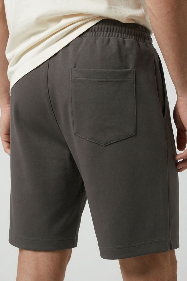 Haki Standart Fit Basic Arka Cepli Erkek Şort - 88314 - 4