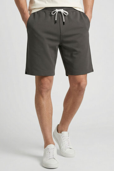 Haki Standart Fit Basic Arka Cepli Erkek Şort - 88314 