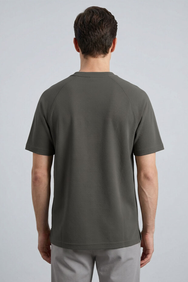 Haki Rahat Form Esnek Nefes Alabilir Erkek T-Shirt - 88495 - 3