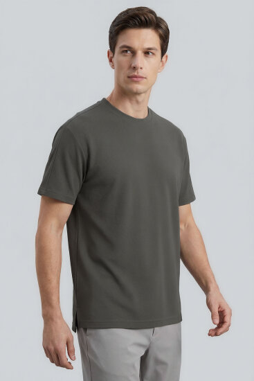 Haki Rahat Form Esnek Nefes Alabilir Erkek T-Shirt - 88495 