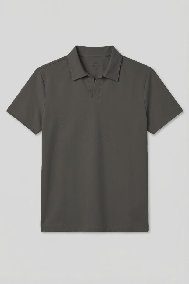 Haki Rahat Form Yumuşak Dokulu Polo Yaka Erkek T-Shirt - 88496 - 1