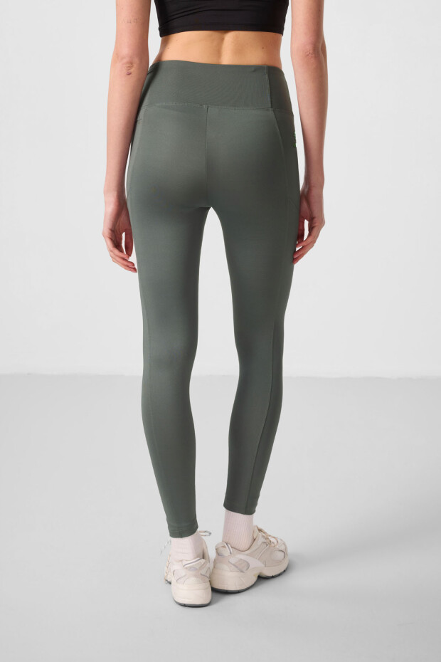 Haki Esnek Standart Fit Performans Kadın Tayt - 94667 - 7