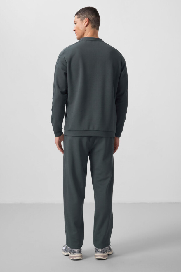 Haki Yüzeyi Dokulu Oversize Erkek Eşofman Takım - 85275 - 7