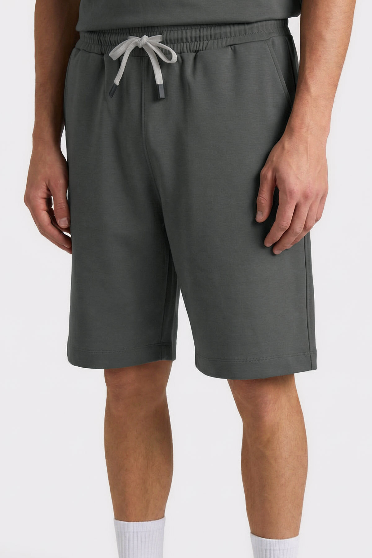 Haki Oversize Fit Basic Erkek Şort Takım - 85292 - TOMMYLIFE (1)