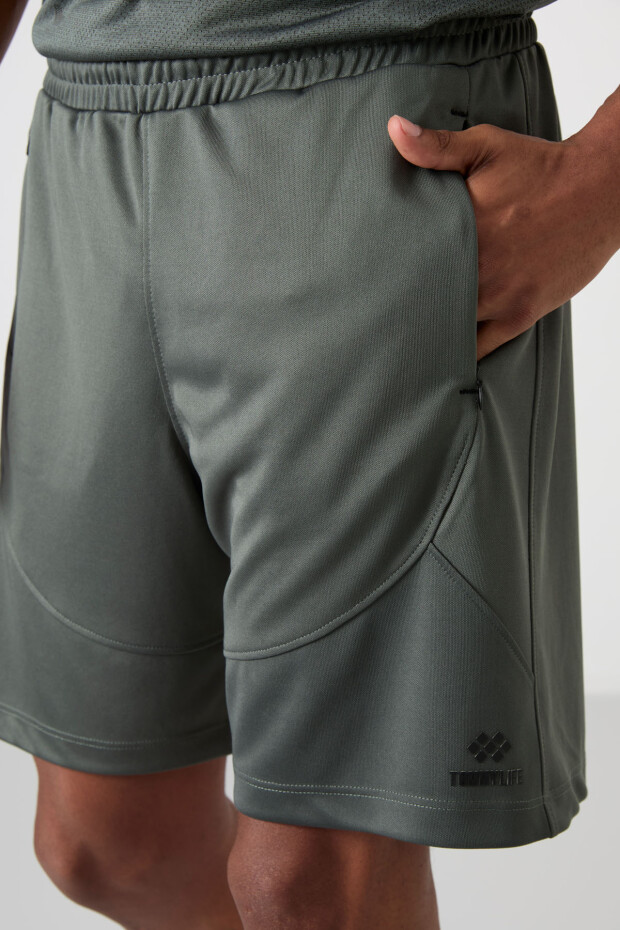 Haki Kalın Yumuşak Comfort Fit Erkek Şort - 81271 - 3