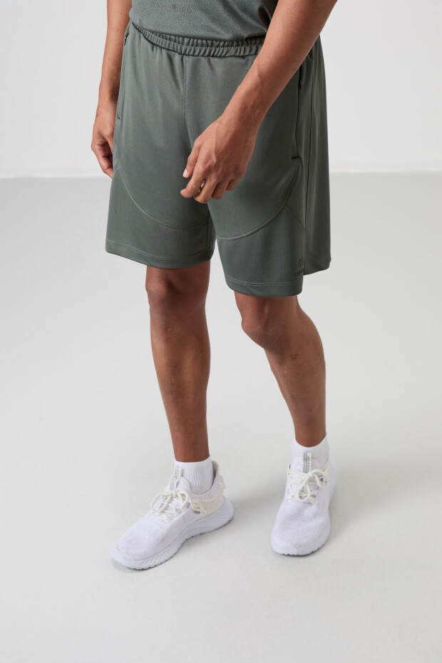 Haki Kalın Yumuşak Comfort Fit Erkek Şort - 81271 - 4