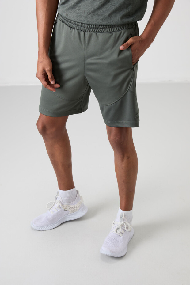 Haki Kalın Yumuşak Comfort Fit Erkek Şort - 81271 - 2