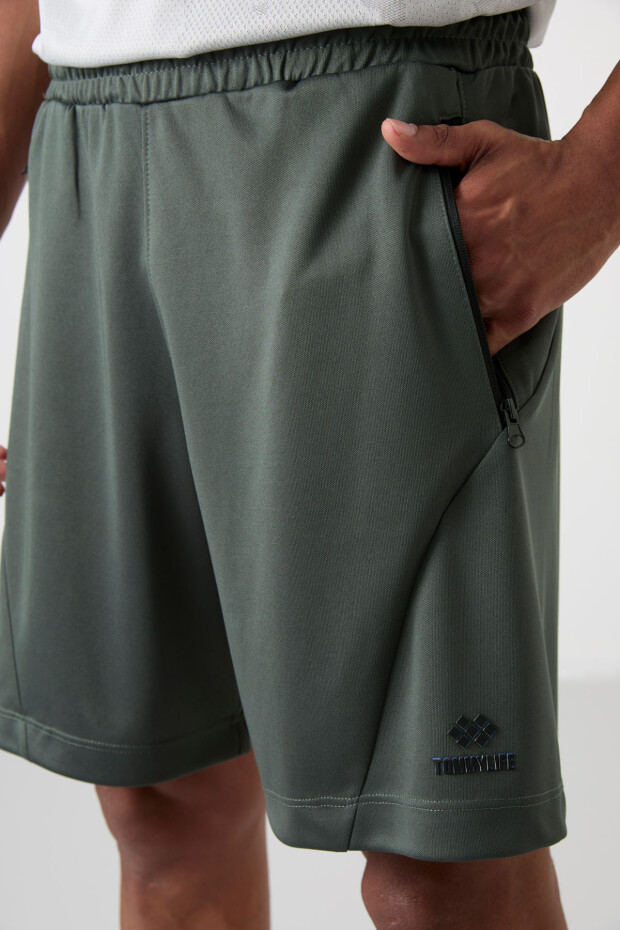 Haki Kalın Yumuşak Comfort Fit Erkek Şort - 81273 - 3