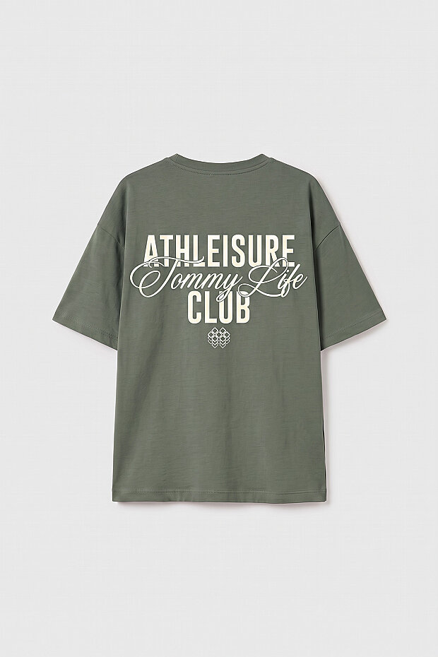 Haki Oversize Kısa Kollu Baskılı Kız Çocuk T-Shirt - 75175 - 2