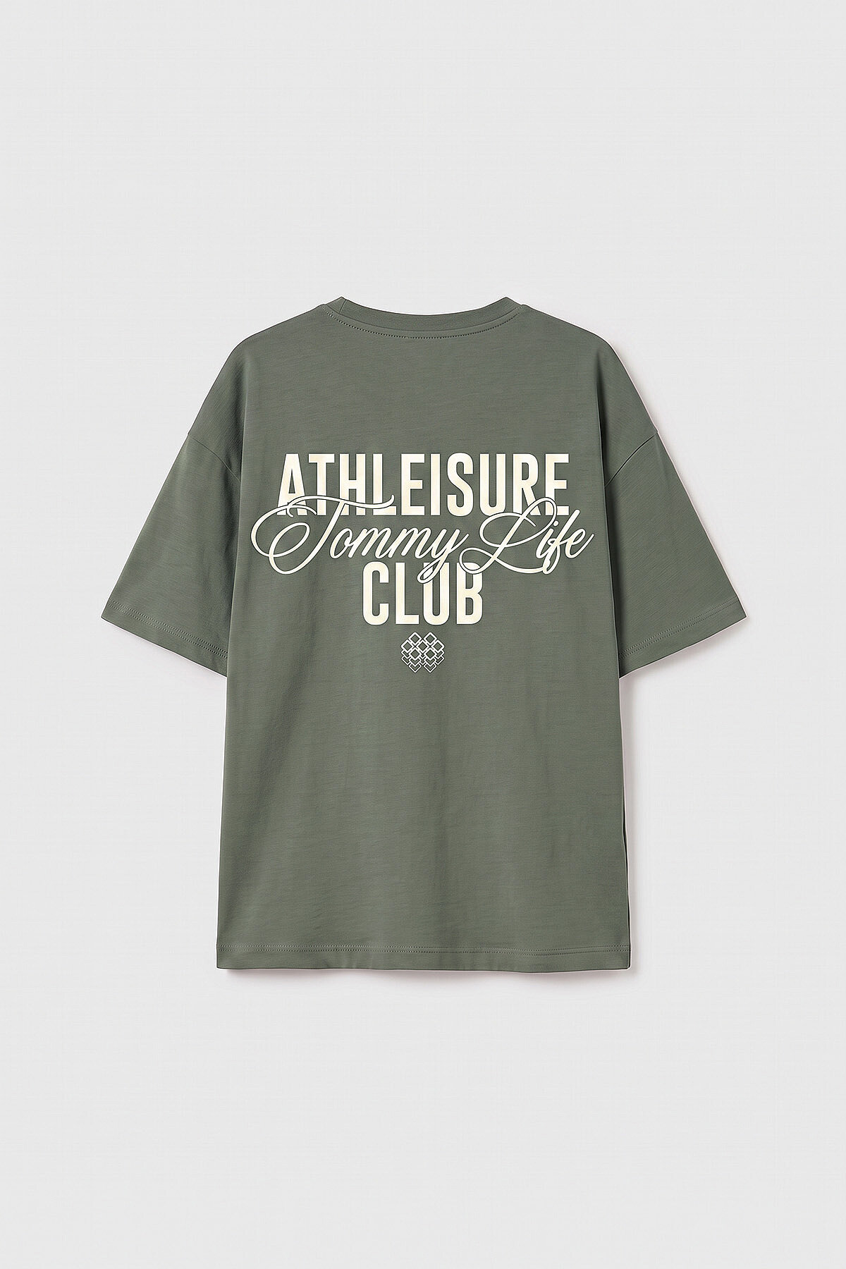 Haki Oversize Kısa Kollu Baskılı Kız Çocuk T-Shirt - 75175 - TOMMYLIFE (1)