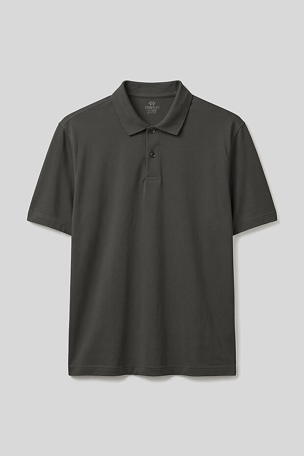 Haki Polo Yaka Büyük Beden Battal Erkek T-Shirt - 88511 - 2