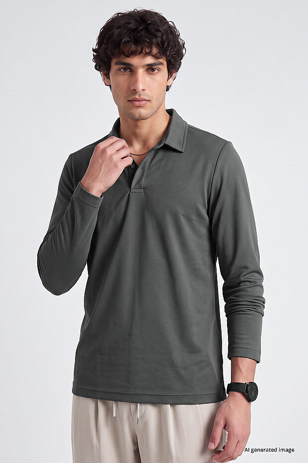 Haki Rahat Form Basic Erkek Polo Yaka T-Shirt - 88512 - 2