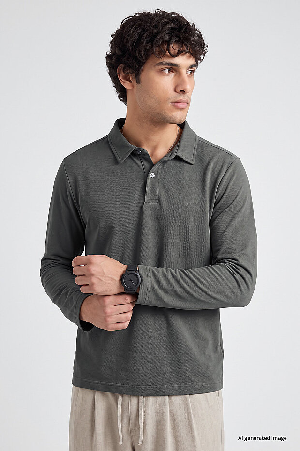 Haki Rahat Form Basic Erkek Polo Yaka T-Shirt - 88512 - 4