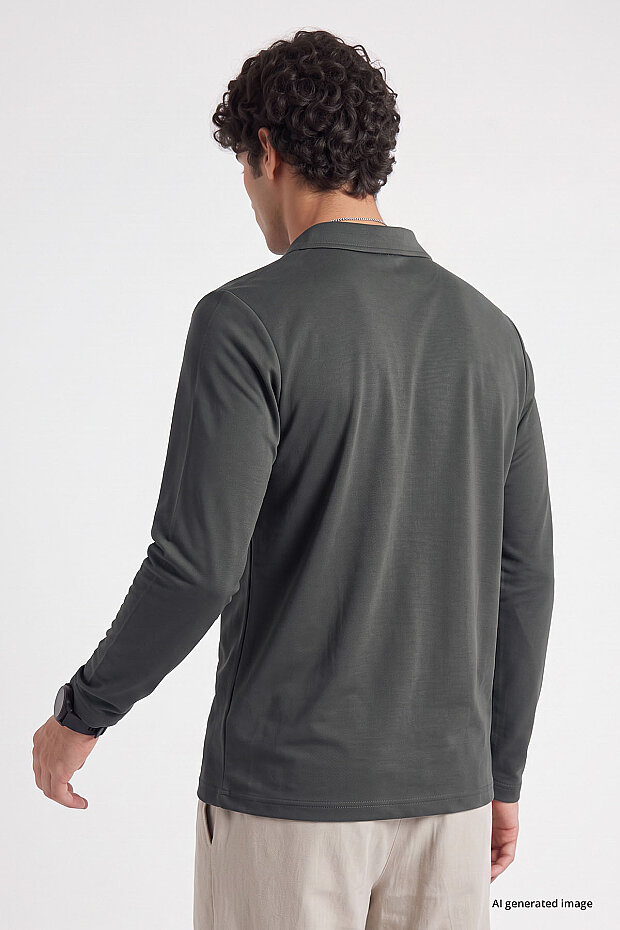 Haki Rahat Form Basic Erkek Polo Yaka T-Shirt - 88512 - 5