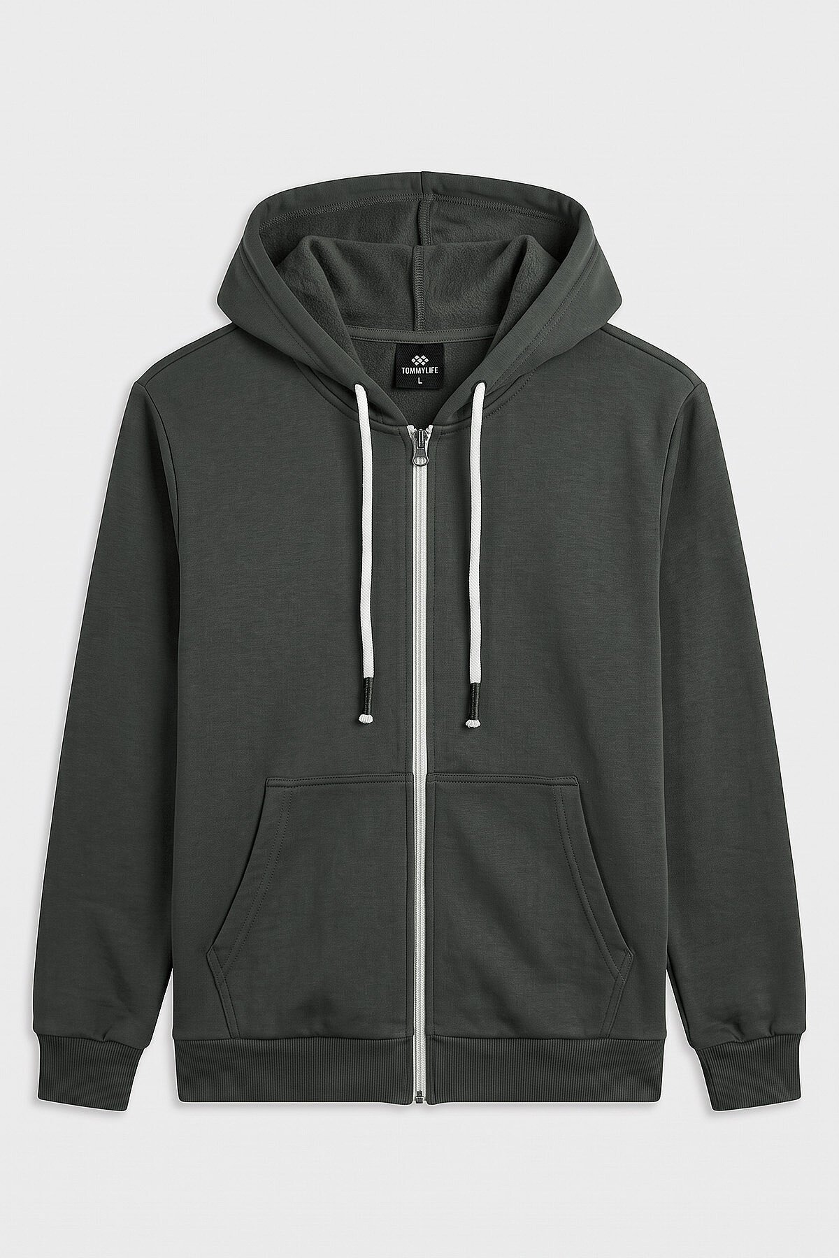 Haki Standart Kalıp Basic Fermuarlı Erkek Sweatshirt - 88514 - TOMMYLIFE