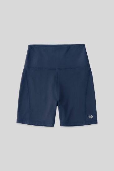 İndigo Kemer Detaylı Yüksek Bel Slim Fit Kısa Biker Kadın Tayt - 91017 - TOMMYLIFE (1)