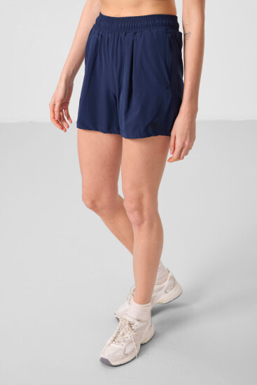 İndigo Gizli Cep Fermuarlı Rahat Form Kadın Şort - 91014 - TOMMYLIFE (1)