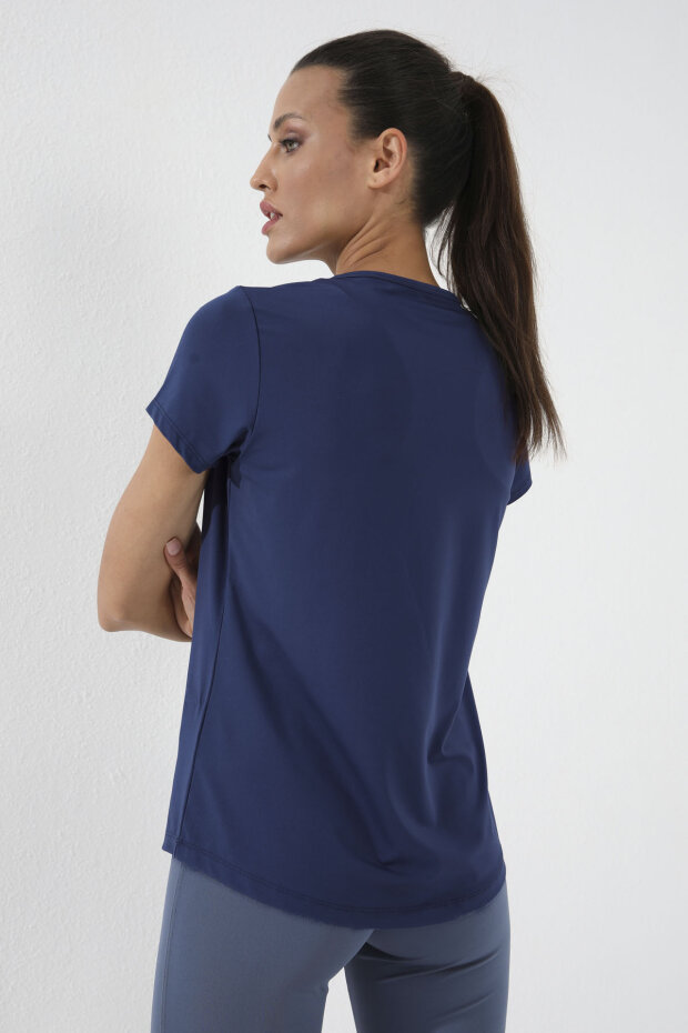 İndigo Basic Kısa Kol Standart Kalıp O Yaka Kadın T-Shirt - 97144 - 4