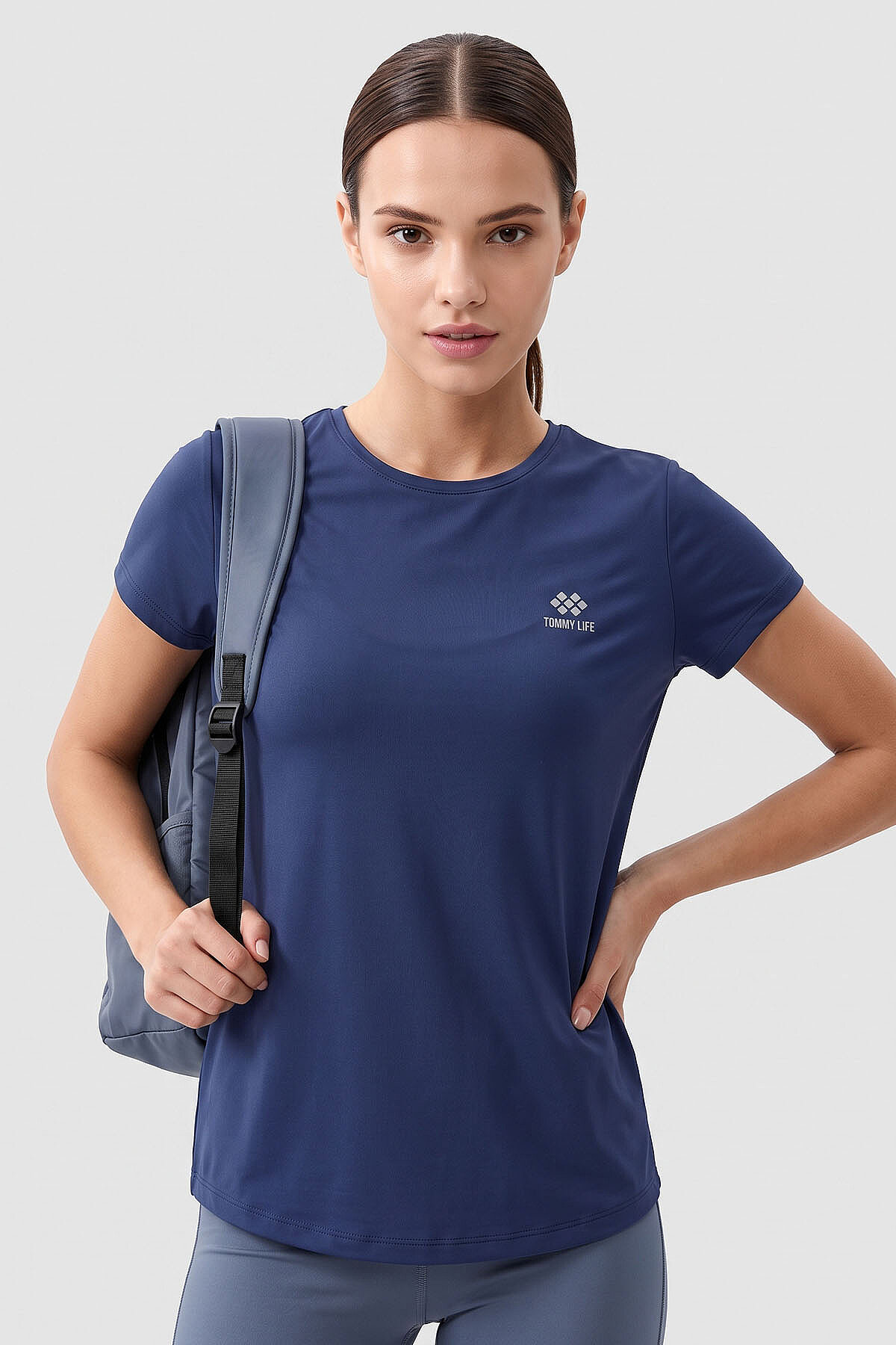 İndigo Basic Kısa Kol Standart Kalıp O Yaka Kadın T-Shirt - 97144 - TOMMYLIFE (1)