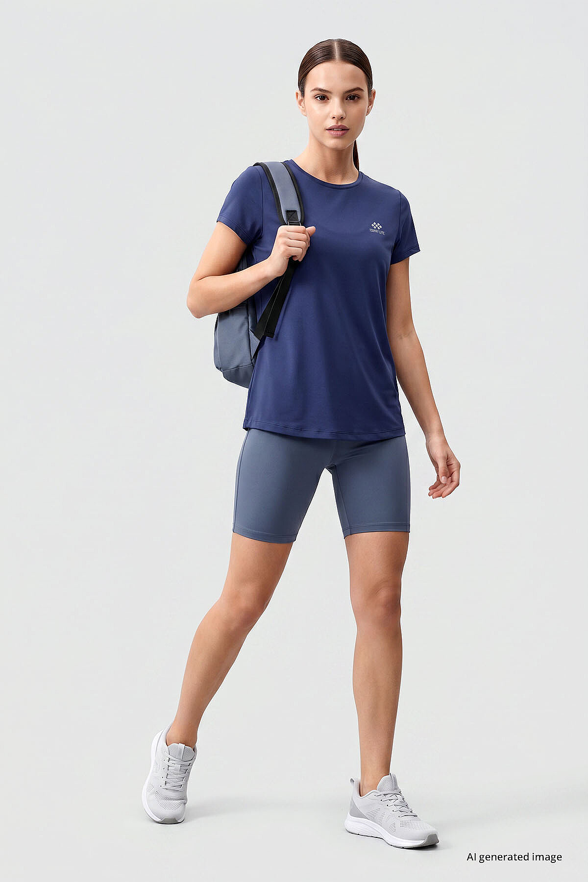 İndigo Basic Kısa Kol Standart Kalıp O Yaka Kadın T-Shirt - 97144 - TOMMYLIFE (1)