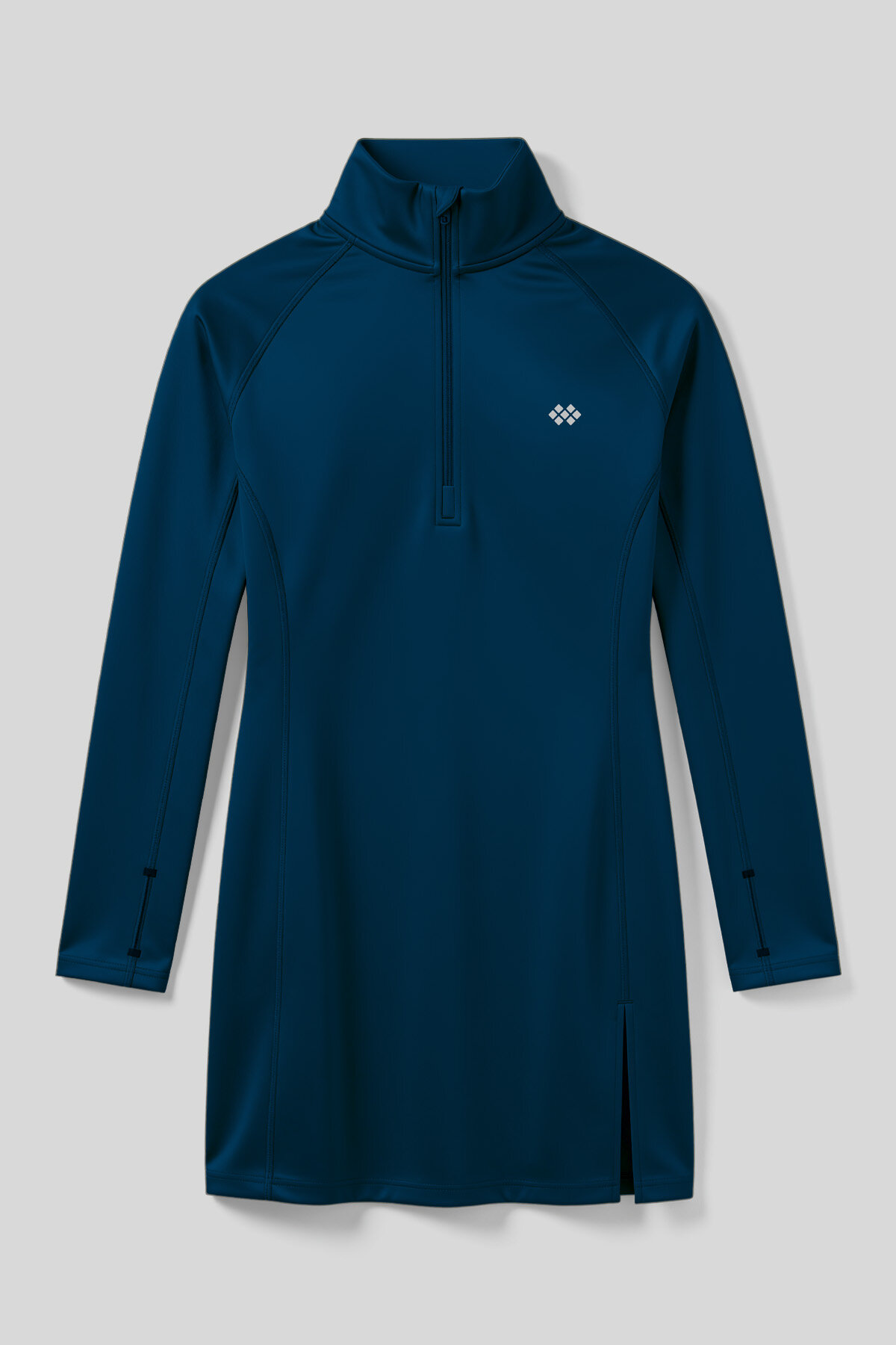 İndigo Yarım Fermuarlı Dik Yaka Standart Kalıp Kadın Sporcu Tunik - 97309 - TOMMYLIFE