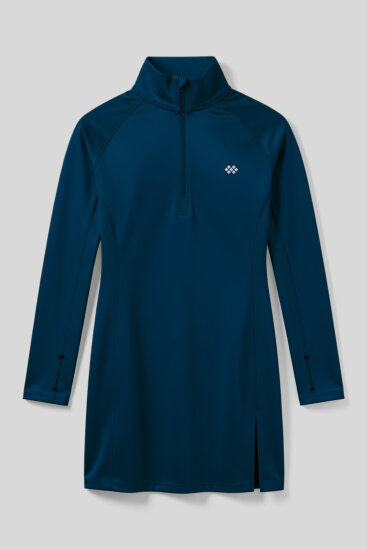 İndigo Yarım Fermuarlı Dik Yaka Standart Kalıp Kadın Sporcu Tunik - 97309 