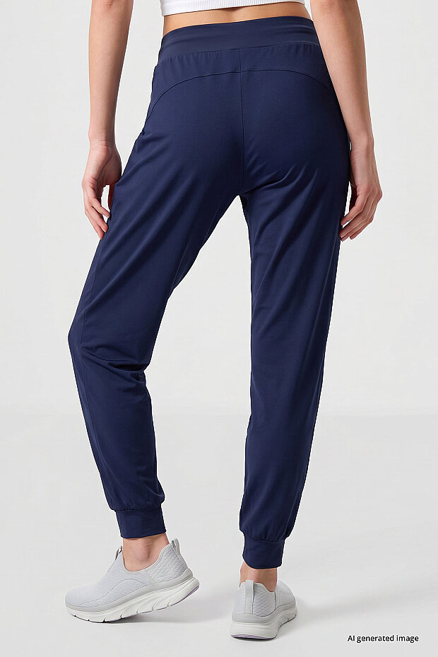 İndigo Cepli Standart Kalıp Kadın Yoga Pantolon - 94677 - 6
