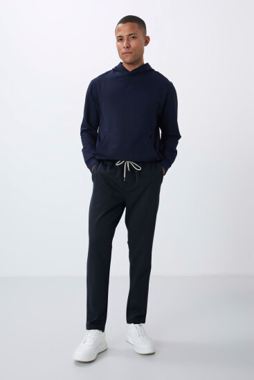 İndigo Yüzeyi Dokulu Standart Fit Erkek Eşofman Alt - 82155 - Air Jones