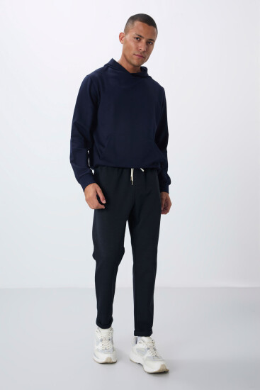 İndigo Yüzeyi Dokulu Standart Fit Erkek Eşofman Alt - 82154 - Air Jones (1)