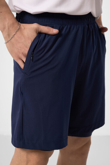 İndigo İnce Yumuşak Standart Fit Erkek Taytlı Şort - 81287 - TOMMYLIFE (1)