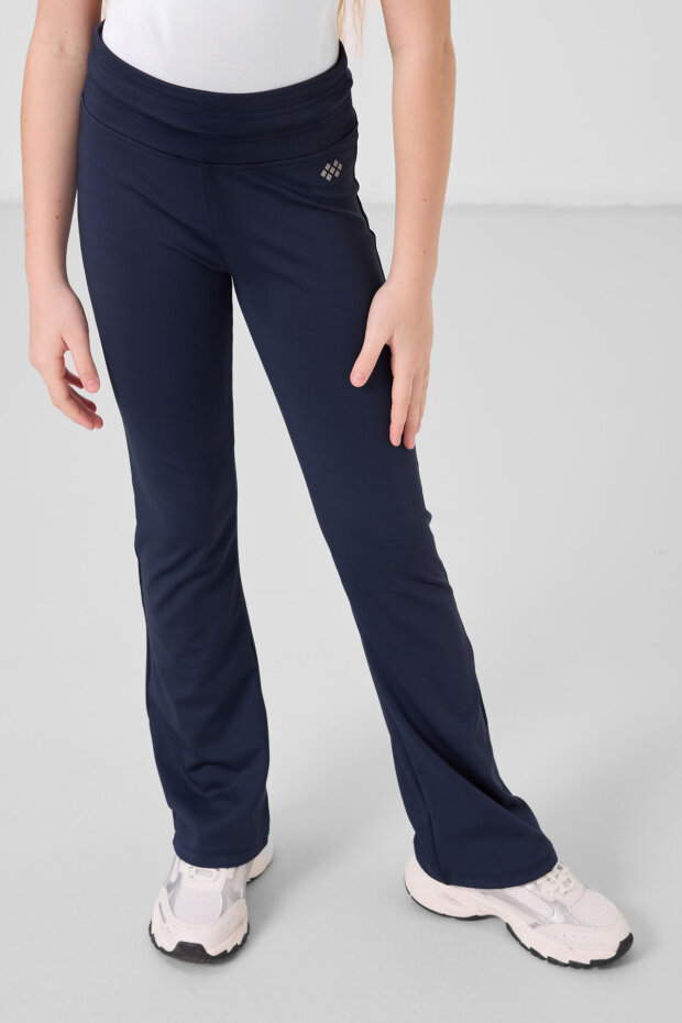 İndigo Esnek Standart Fit Basic Performans İspanyol Paça Kız Çocuk Tayt - 75193 - 1