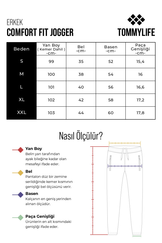 İndigo İnce Yumuşak Comfort Fit Erkek Eşofman Alt - 82119 - 7