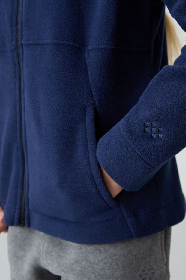 İndigo Kalın Yumuşak Dokulu Standart Fit Nakışlı Polar Kız Çocuk Sweatshirt - 75152 - 3