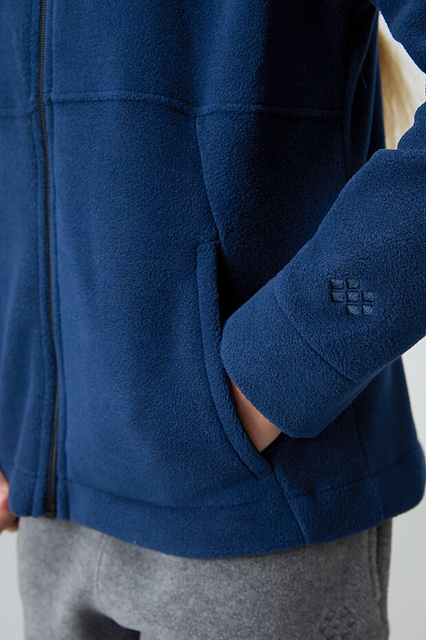 İndigo Kalın Yumuşak Dokulu Standart Fit Nakışlı Polar Kız Çocuk Sweatshirt - 75152 - 3