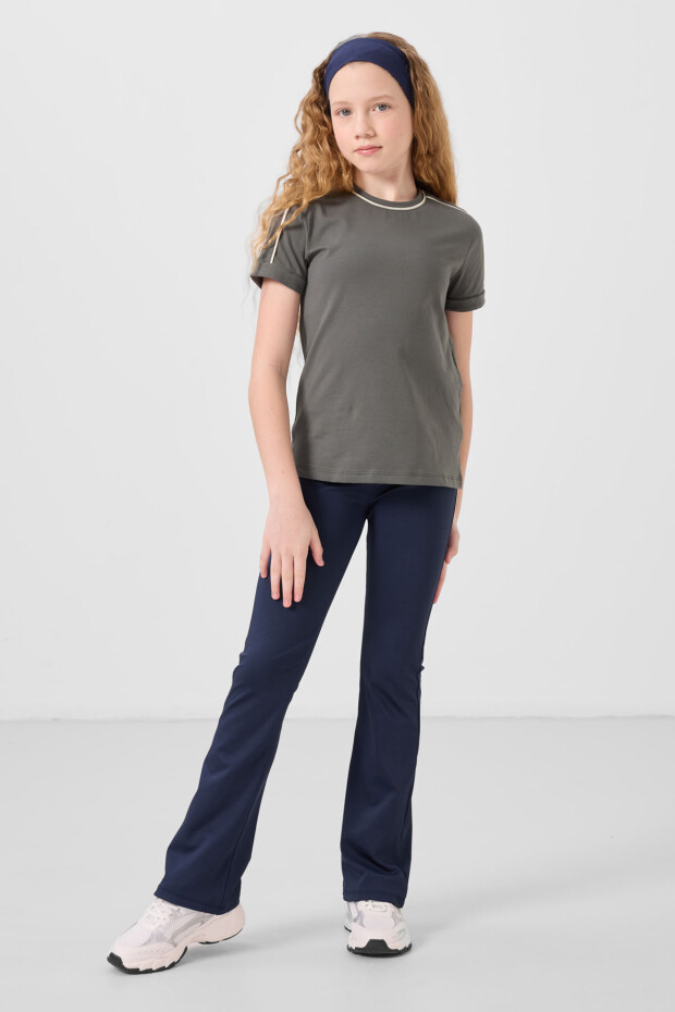 İndigo Esnek Standart Fit Basic Performans İspanyol Paça Kız Çocuk Tayt - 75193