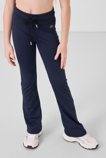 İndigo Esnek Standart Fit Basic Performans İspanyol Paça Kız Çocuk Tayt - 75193 - Thumbnail