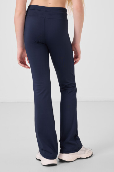 İndigo Esnek Standart Fit Basic Performans İspanyol Paça Kız Çocuk Tayt - 75193 - Thumbnail