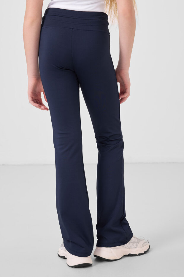 İndigo Esnek Standart Fit Basic Performans İspanyol Paça Kız Çocuk Tayt - 75193 - 5