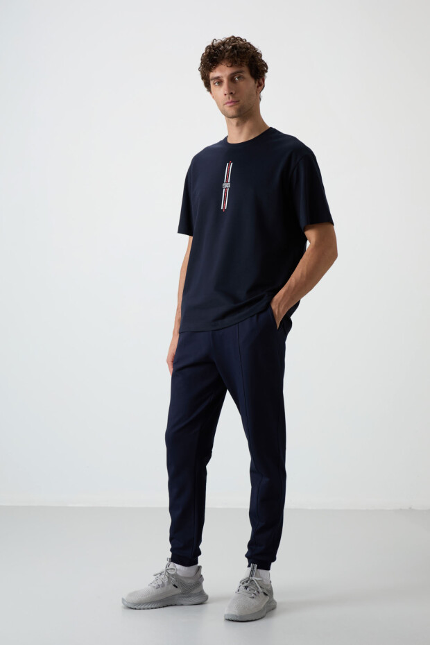 İndigo Pamuklu Yumuşak Dokulu Comfort Fit Nakışlı Erkek Jogger - 82123 - 2