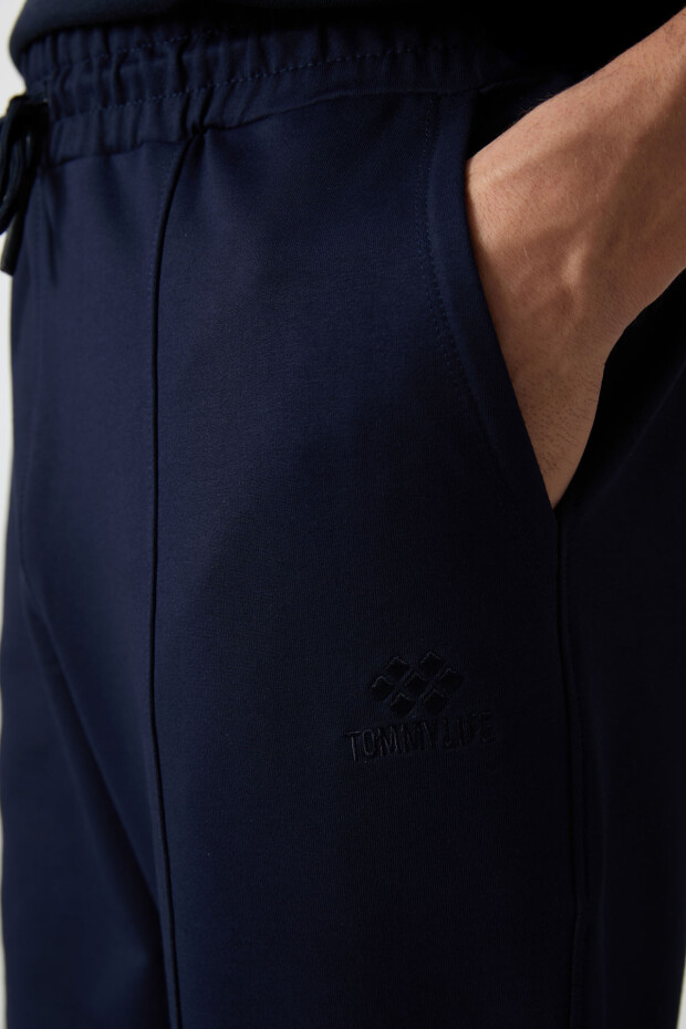 İndigo Pamuklu Yumuşak Dokulu Comfort Fit Nakışlı Erkek Jogger - 82123 - 4