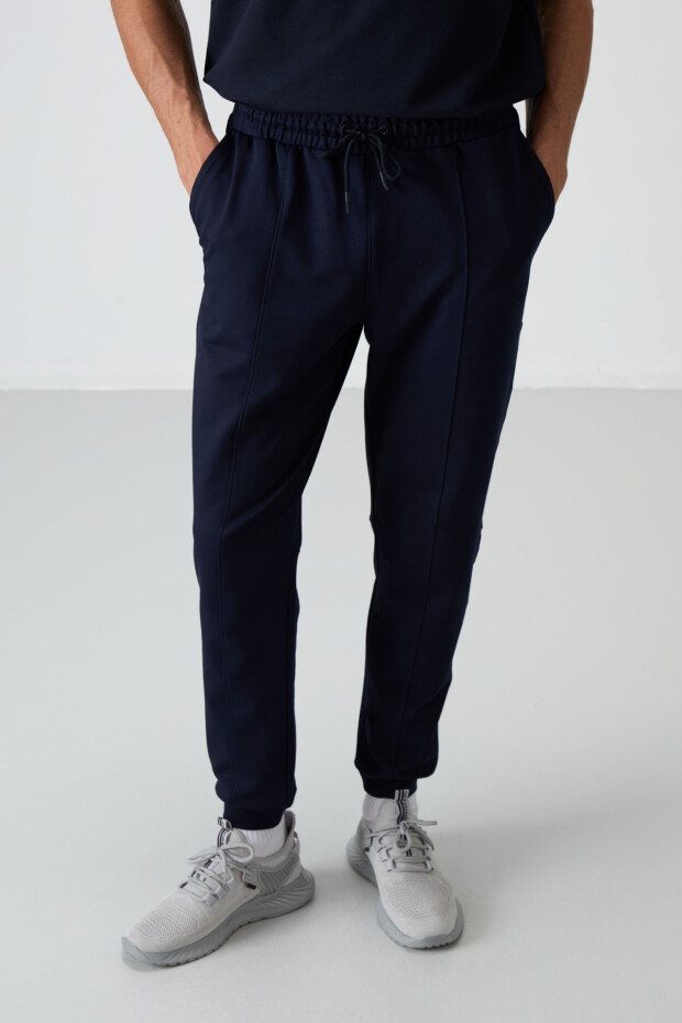 İndigo Pamuklu Yumuşak Dokulu Comfort Fit Nakışlı Erkek Jogger - 82123 - 3