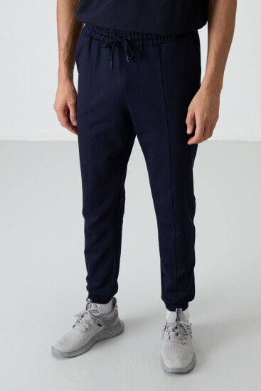 İndigo Pamuklu Yumuşak Dokulu Comfort Fit Nakışlı Erkek Jogger - 82123 