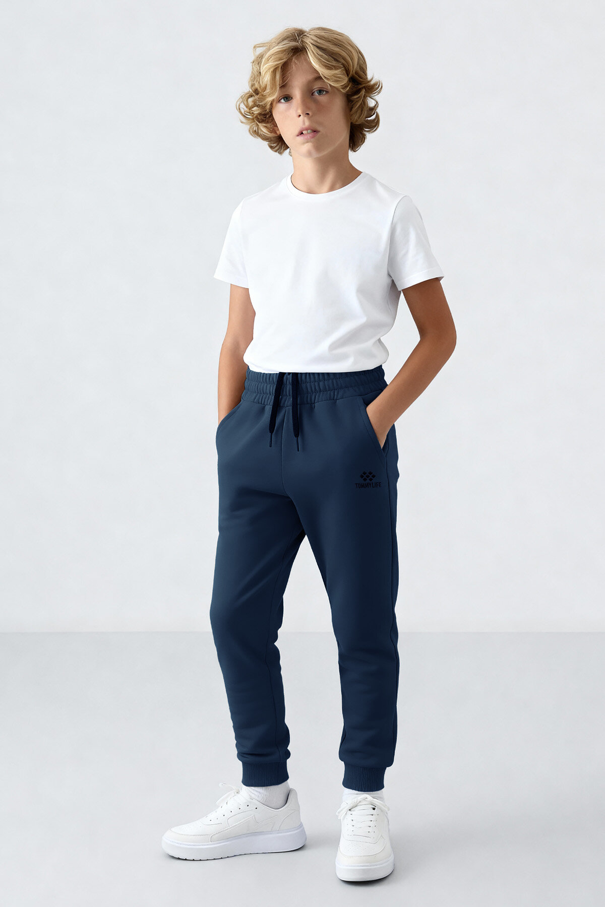 İndigo Standart Fit Manşetli İnce Erkek Çocuk Eşofman Alt - 11062 - TOMMYLIFE
